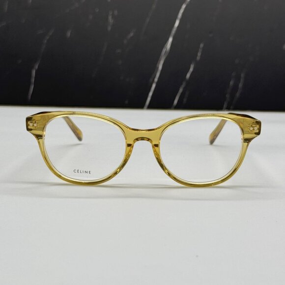 NEW CELINE CL50007I 039 GOLD ROUND UNISEX CELINE EYEGLASSES - Picture 4 of 10